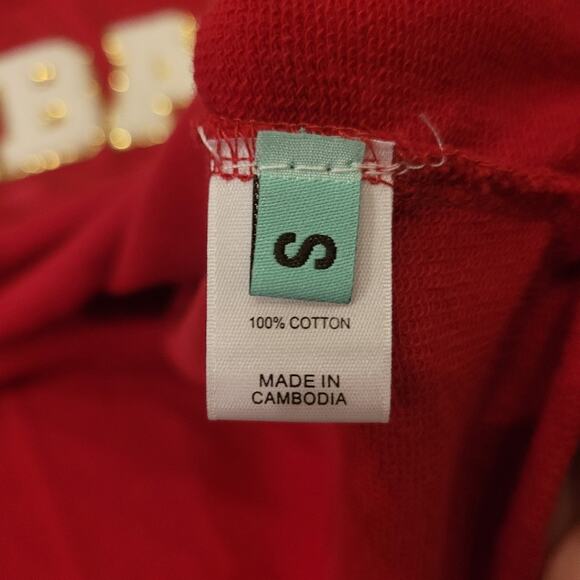 Judith March Short Sleeve Sweater Size S Cut Off Raw Hem Sequin Tomball Texas - Picture 8 of 9